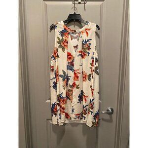 JENNARATION Ivory Floral Tunic Dress 2XL NWT